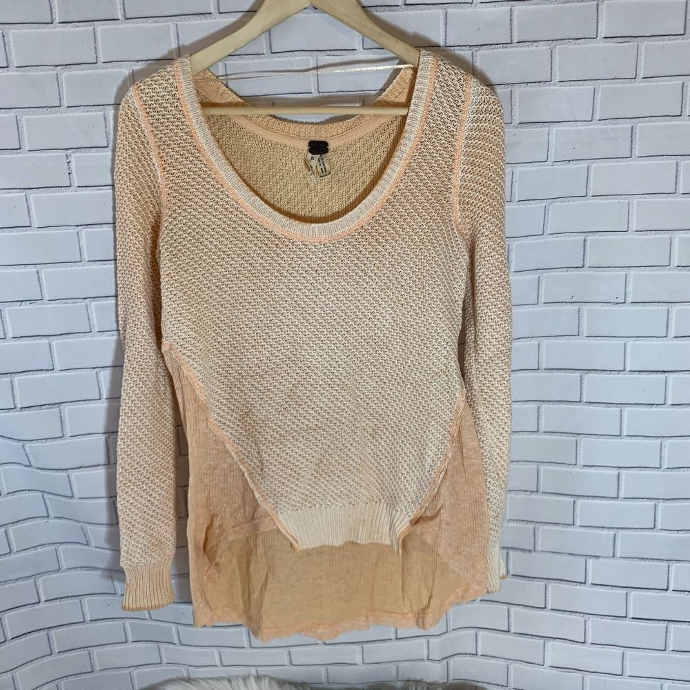 We The Free Two Tone Waffle Knit Henley Sz…